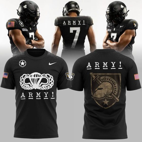 Army Black Knights Honor 101st Airborne Division Black Tee