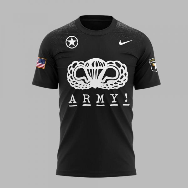 Army Black Knights Honor 101st Airborne Division Black Tee