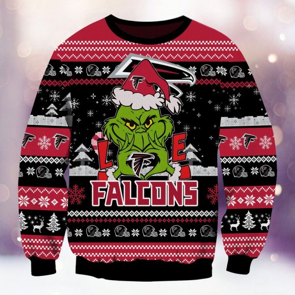 Atlanta Falcons Grinch Love Knitted Sweater