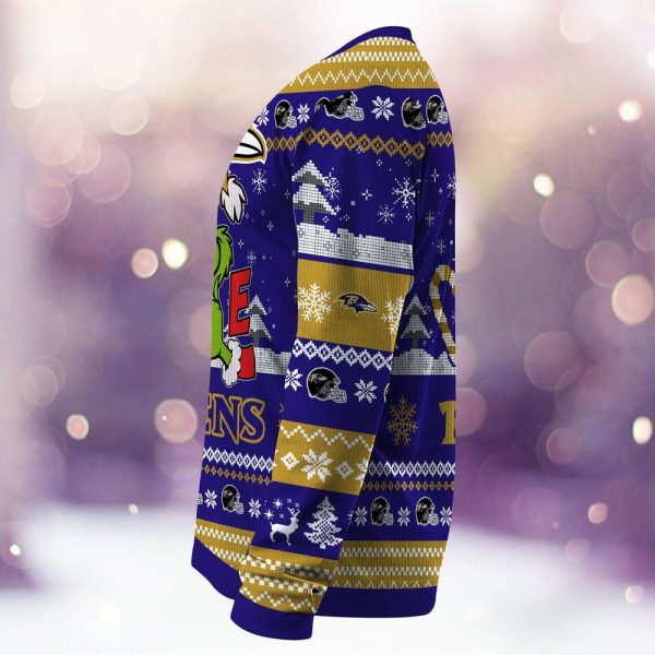 Baltimore Ravens Grinch Love Knitted Sweater