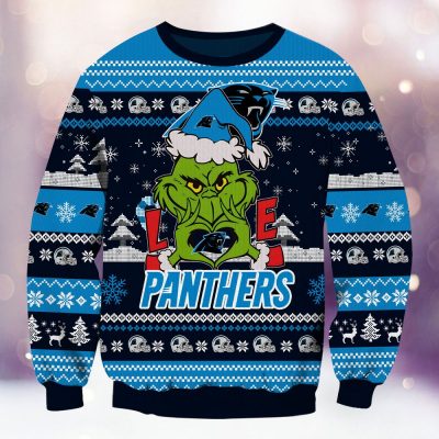 Carolina Panthers Grinch Love Knitted Sweater