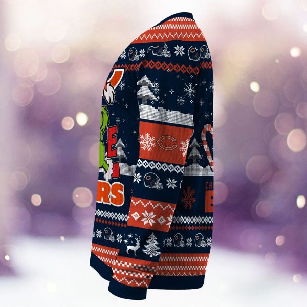 Chicago Bears Grinch Love Knitted Sweater