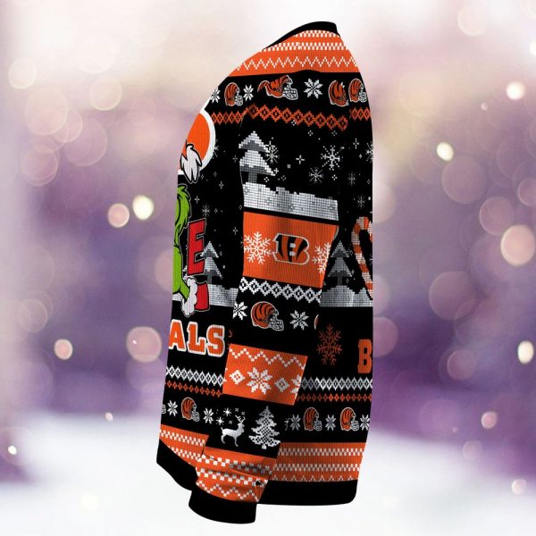 Cincinnati Bengals Grinch Love Knitted Sweater