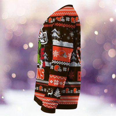 Cleveland Browns Grinch Love Knitted Sweater