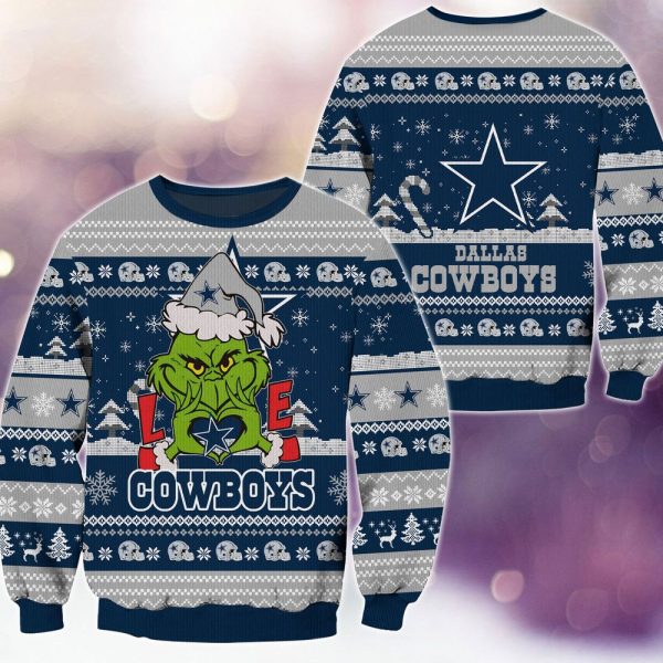 Dallas Cowboys Grinch Love Knitted Sweater