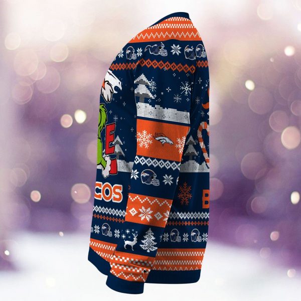 Denver Broncos Grinch Love Knitted Sweater