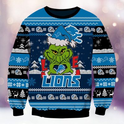 Detroit Lions Grinch Love Knitted Sweater