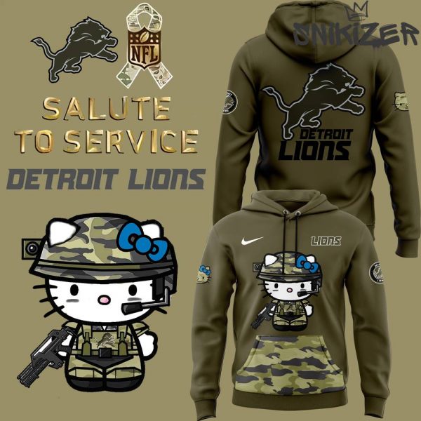 Detroit Lions x Hello Kitty Salute to Service Camo Hoodie