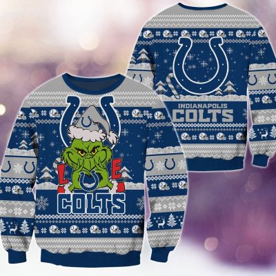 Indianapolis Colts Grinch Love Knitted Sweater