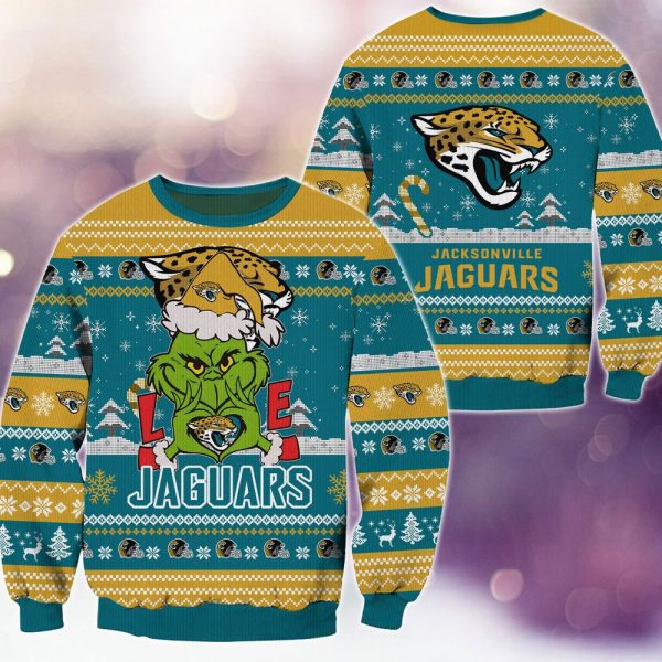 Jacksonville Jaguars Grinch Love Knitted Sweater