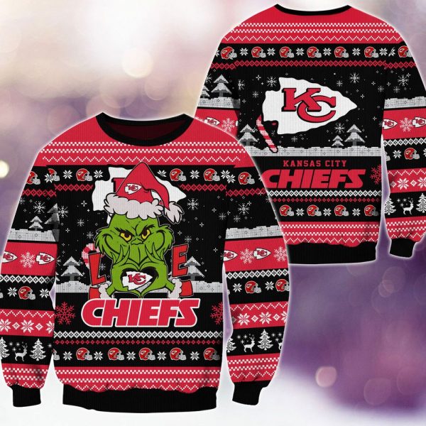 Kansas City Chiefs Grinch Love Knitted Sweater