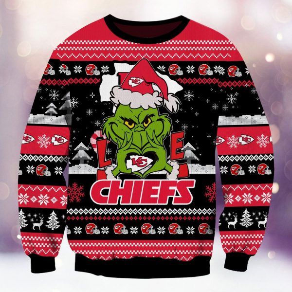 Kansas City Chiefs Grinch Love Knitted Sweater