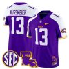 LSU Tigers Louisiana Patch White Jersey
