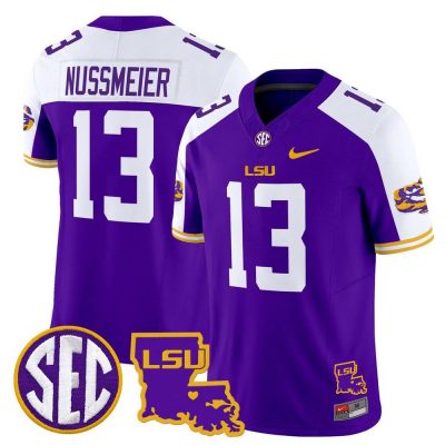 LSU Tigers Louisiana Patch Purple Jersey