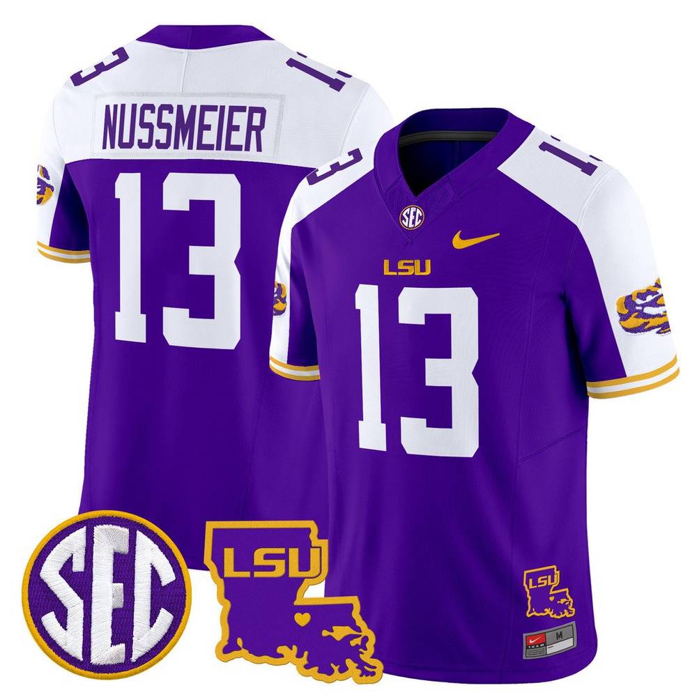 LSU Tigers Louisiana Patch Purple Jersey LSU Tigers Louisiana Patch Purple Jersey