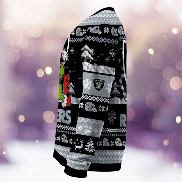 Las Vegas Raiders Grinch Love Knitted Sweater