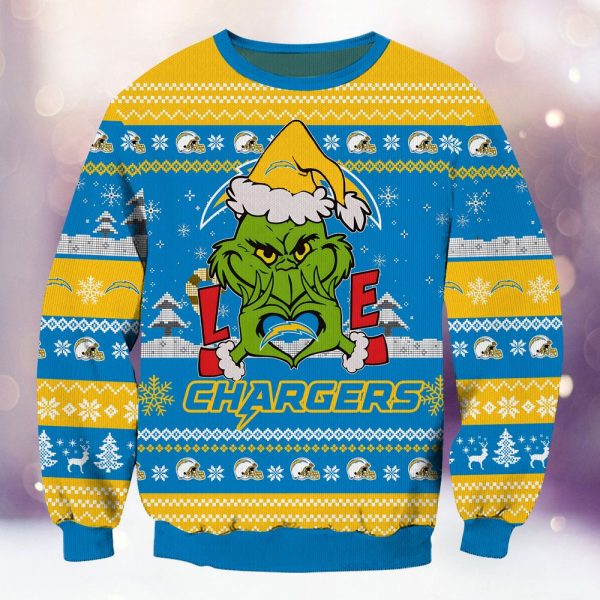 Los Angeles Chargers Grinch Love Knitted Sweater