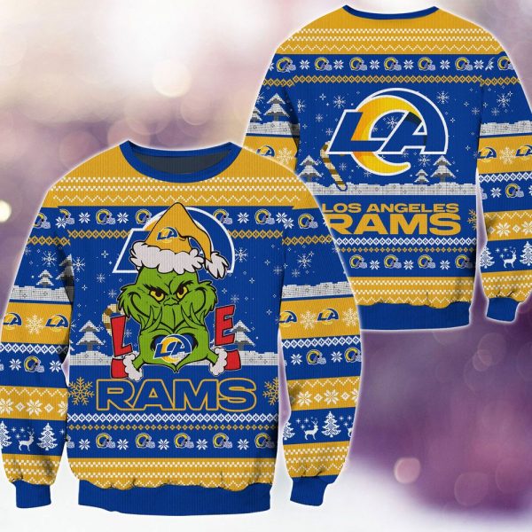 Los Angeles Rams Grinch Love Knitted Sweater