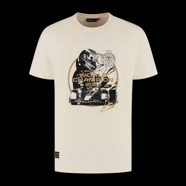 Max Verstappen 2024 Champion Signature Off White T-Shirt