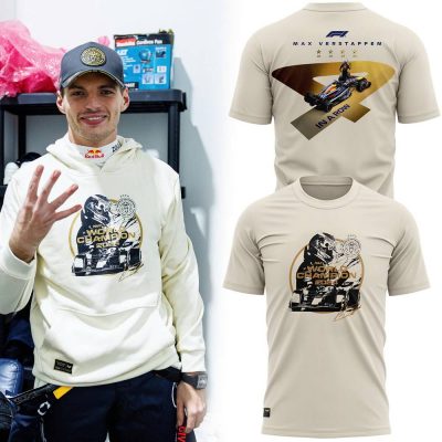 Max Verstappen 2024 Champion Signature Off White Tee