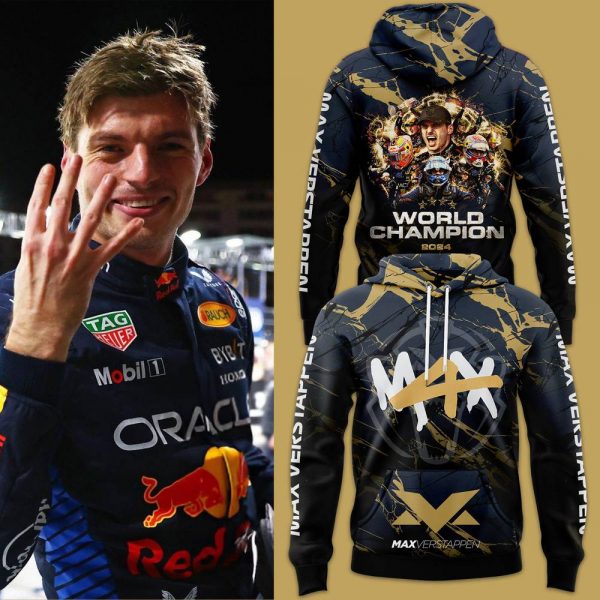 Max Verstappen World Champion 2024 Graphic Hoodie