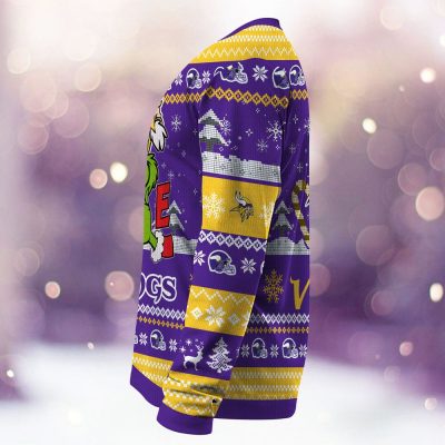 Minnesota Vikings Grinch Love Knitted Sweater