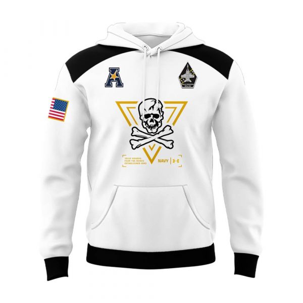 Navy Midshipmen Angel Of Death Jolly Rogers Badge White Hoodie