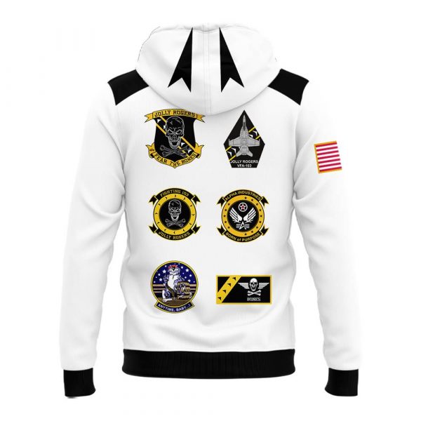 Navy Midshipmen Angel Of Death Jolly Rogers Badge White Hoodie