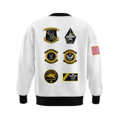 Navy Midshipmen Angel Of Death Jolly Rogers Badge White Sweatshirt