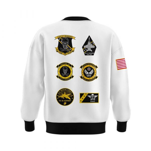 Navy Midshipmen Angel Of Death Jolly Rogers Badge White Sweatshirt