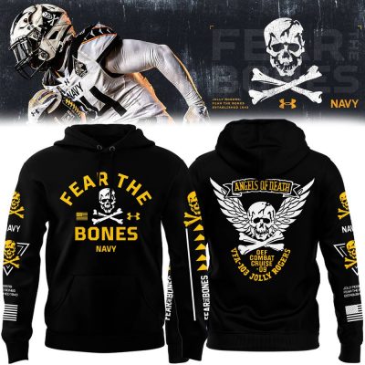 Navy Midshipmen Angel Of Death Jolly Rogers Black Hoodie