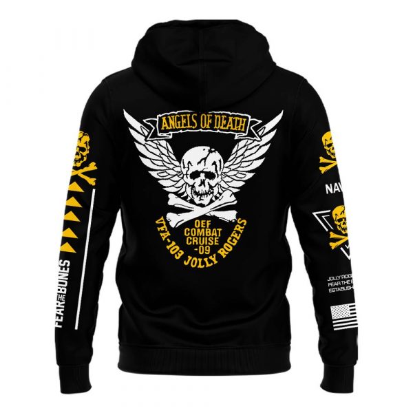 Navy Midshipmen Angel Of Death Jolly Rogers Black Hoodie