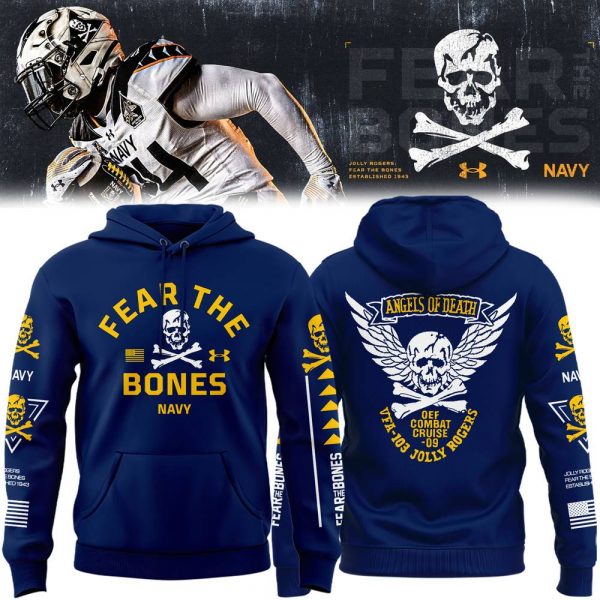 Navy Midshipmen Angel Of Death Jolly Rogers Blue Hoodie