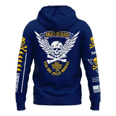 Navy Midshipmen Angel Of Death Jolly Rogers Blue Hoodie