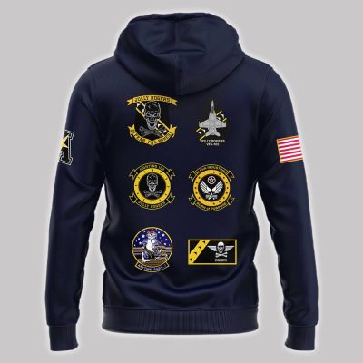 Navy Midshipmen Fear The Bones Badge Navy Hoodie