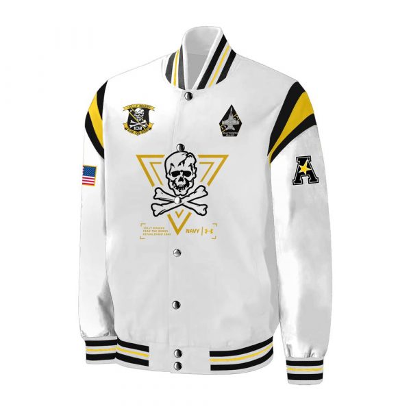 Navy Midshipmen Fear The Bones Jolly Rogers Baseball Jacket