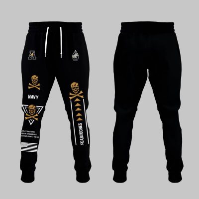 Navy Midshipmen Fear The Bones Jolly Rogers Black Hoodie Pants Cap