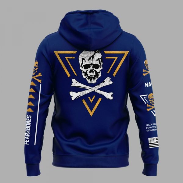 Navy Midshipmen Fear The Bones Jolly Rogers Navy Hoodie Pants Cap