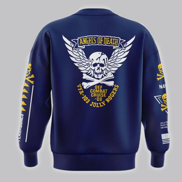 Navy Midshipmen Fear The Bones Jolly Rogers Navy Sweatshirt