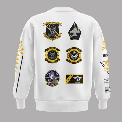 Navy Midshipmen Fear The Bones Jolly Rogers White Sweatshirt