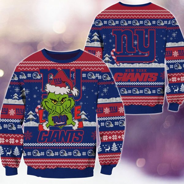 New York Giants Grinch Love Knitted Sweater