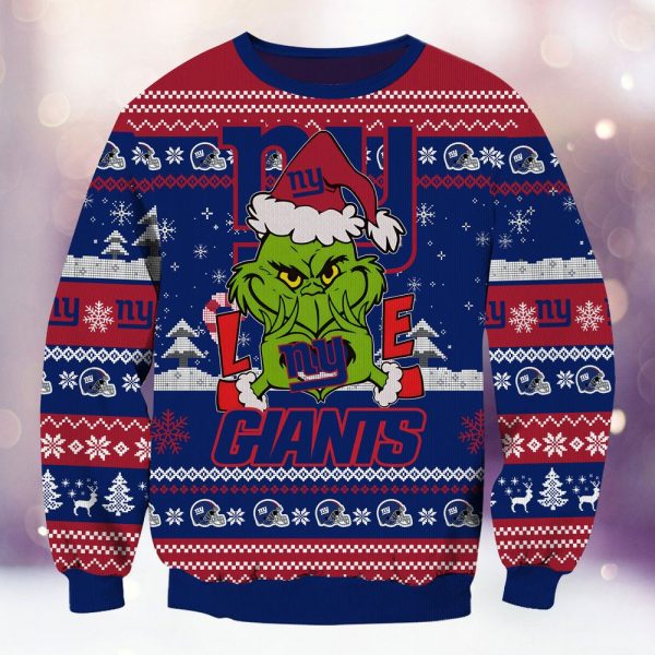 New York Giants Grinch Love Knitted Sweater