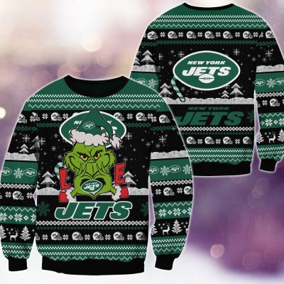 New York Jets Grinch Love Knitted Sweater