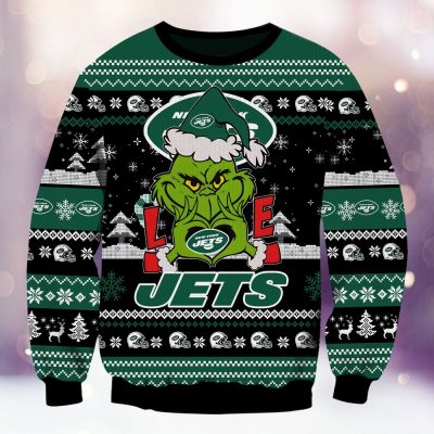 New York Jets Grinch Love Knitted Sweater