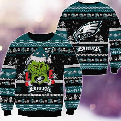 Philadelphia Eagles Grinch Love Knitted Sweater