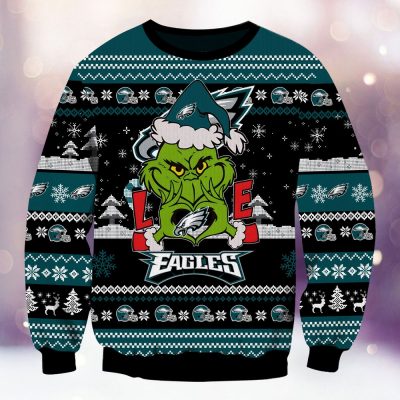 Philadelphia Eagles Grinch Love Knitted Sweater