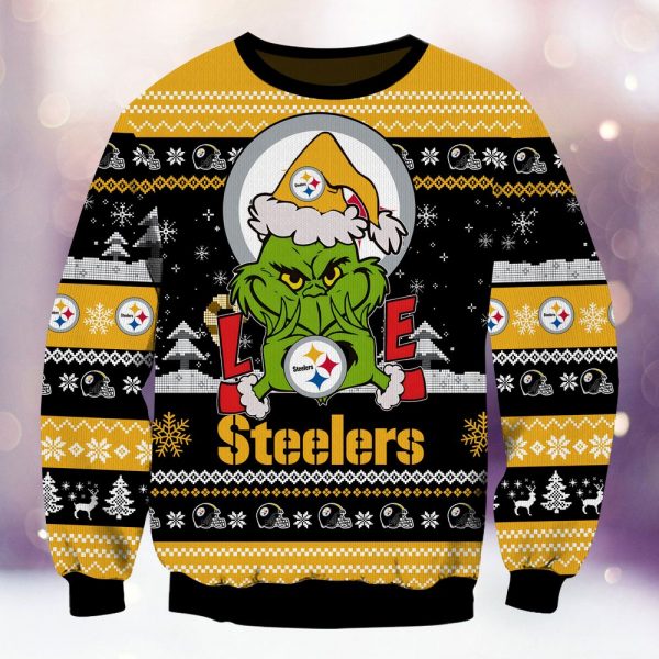 Pittsburgh Steelers Grinch Love Knitted Sweater