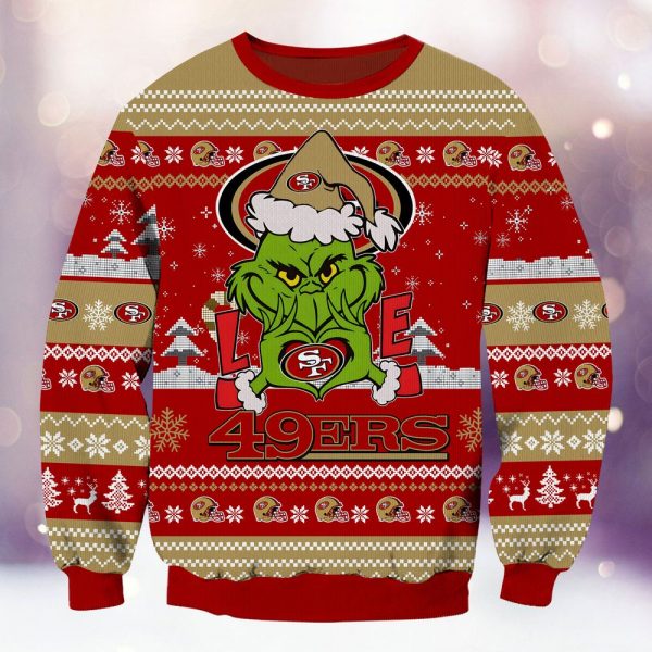 San Francisco 49ers Grinch Love Knitted Sweater