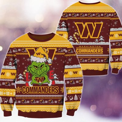 Washington Commanders Grinch Love Knitted Sweater