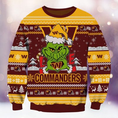 Washington Commanders Grinch Love Knitted Sweater